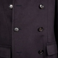 De Petrillo Cashmere Double Breasted Overcoat Navy per Frans Boone