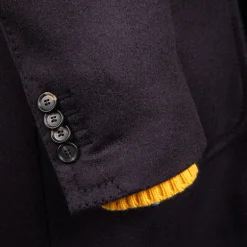 De Petrillo Cashmere Double Breasted Overcoat Navy per Frans Boone