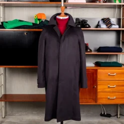 De Petrillo Cashmere Single Breasted Overcoat Navy per Frans Boone