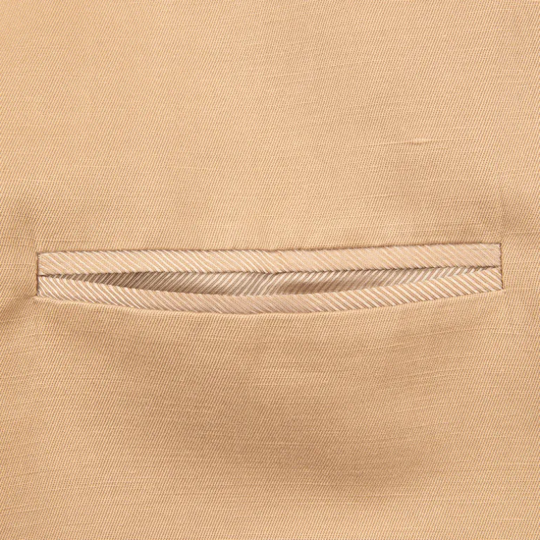De Petrillo Posillipo Cotton and Linen Suit camel