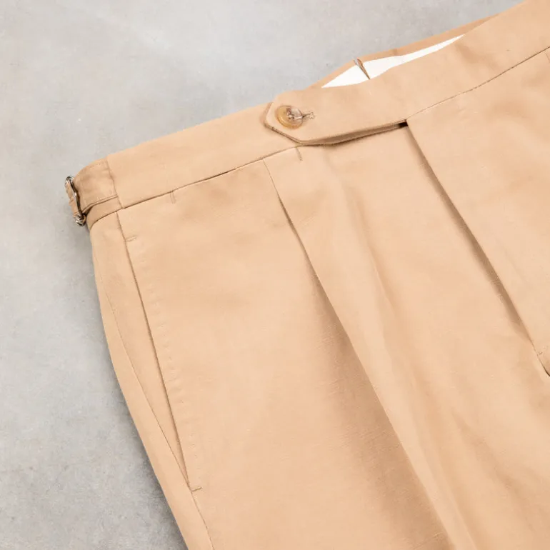 De Petrillo Posillipo Cotton and Linen Suit camel