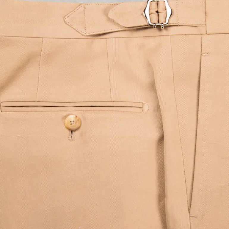 De Petrillo Posillipo Cotton and Linen Suit camel