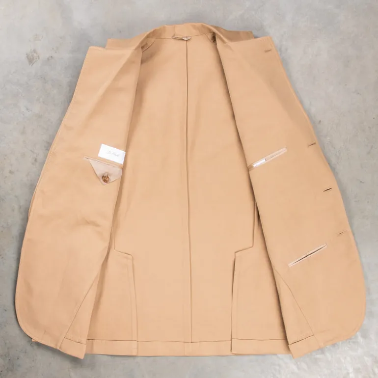De Petrillo Posillipo Cotton and Linen Suit camel