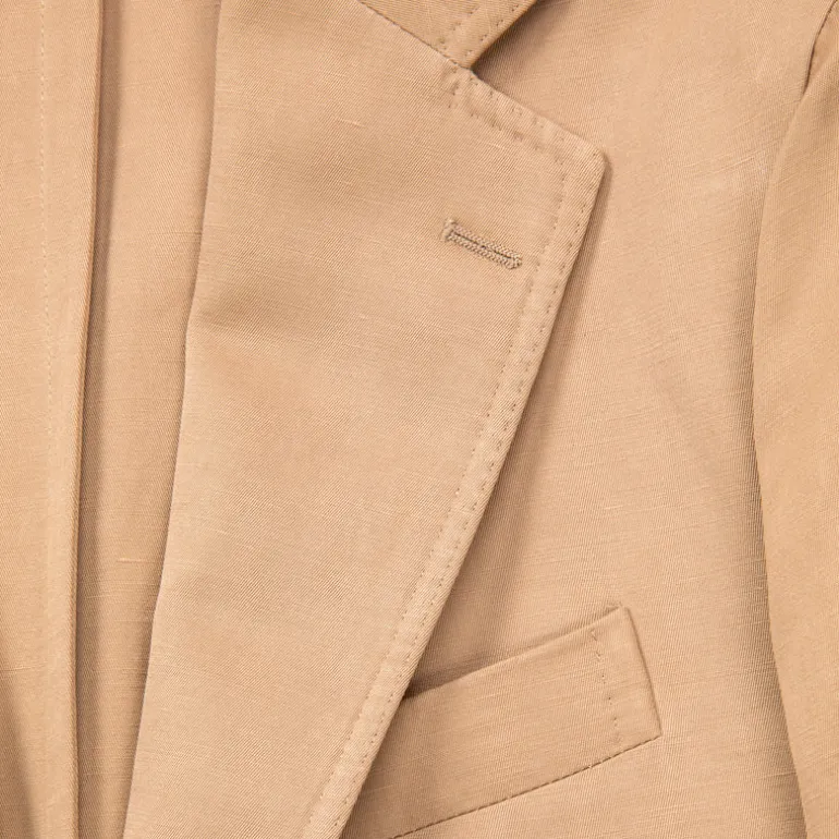 De Petrillo Posillipo Cotton and Linen Suit camel