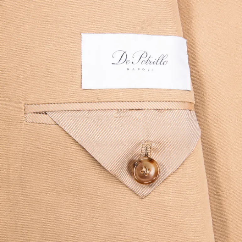 De Petrillo Posillipo Cotton and Linen Suit camel