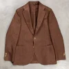 De Petrillo Posillipo Linen Jacket Herringbone Brown