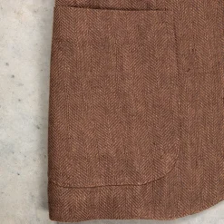 De Petrillo Posillipo Linen Jacket Herringbone Brown