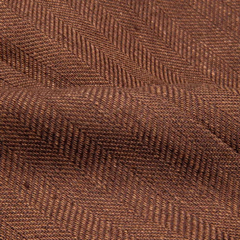 De Petrillo Posillipo Linen Jacket Herringbone Brown