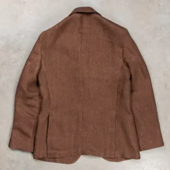 De Petrillo Posillipo Linen Jacket Herringbone Brown