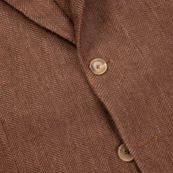 De Petrillo Posillipo Linen Jacket Herringbone Brown