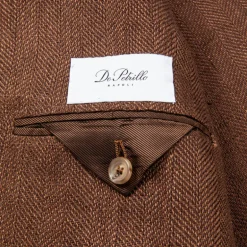 De Petrillo Posillipo Linen Jacket Herringbone Brown