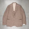 De Petrillo Posillipo Shetland Tweed Jacket Prince Of Wales Beige