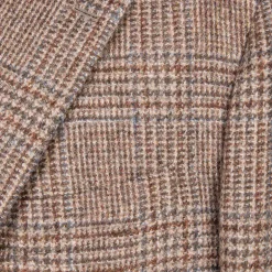 De Petrillo Posillipo Shetland Tweed Jacket Prince Of Wales Beige