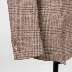 De Petrillo Posillipo Shetland Tweed Jacket Prince Of Wales Beige