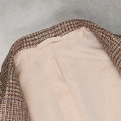 De Petrillo Posillipo Shetland Tweed Jacket Prince Of Wales Beige