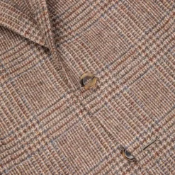 De Petrillo Posillipo Shetland Tweed Jacket Prince Of Wales Beige
