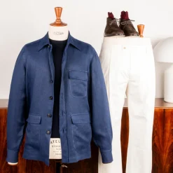 De Petrillo Shirt Jacket Hemp Canapa Indigo Blue