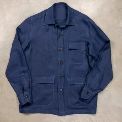 De Petrillo Shirt Jacket Hemp Canapa Indigo Blue