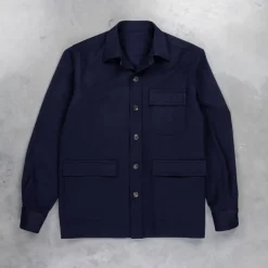 De Petrillo Shirt Jacket Loro Piana Wish Blu Navy