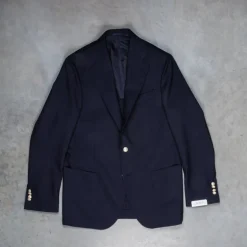 De Petrillo x Frans Boone Possilipo Jacket Fox Flannel Navy Blue Hopsack