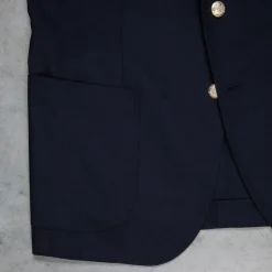 De Petrillo x Frans Boone Possilipo Jacket Fox Flannel Navy Blue Hopsack