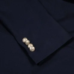 De Petrillo x Frans Boone Possilipo Jacket Fox Flannel Navy Blue Hopsack
