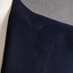 De Petrillo x Frans Boone Possilipo Jacket Fox Flannel Navy Blue Hopsack