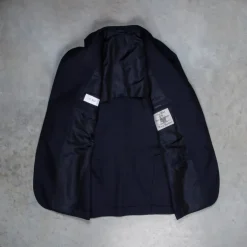 De Petrillo x Frans Boone Possilipo Jacket Fox Flannel Navy Blue Hopsack