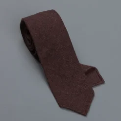 Drakes Cashmere tie, untipped dk brown melange