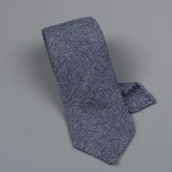 Drake's Cashmere Tie untipped blue melange