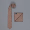 Drake's Cashmere Tie untipped & Pocket Square Match brown melange
