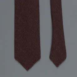 Drakes Cashmere tie, untipped dk brown melange
