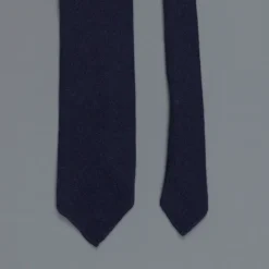 Drakes Cashmere tie untipped navy