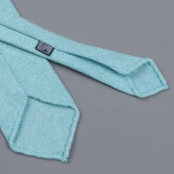 Drake's Cashmere Tie untipped turquoise melange