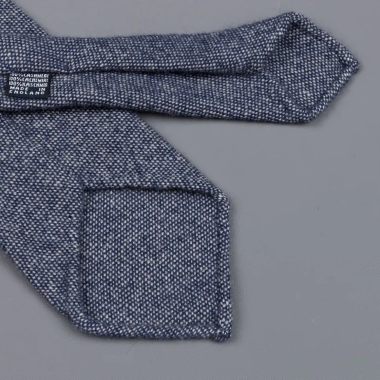 Drake's Cashmere Tie untipped blue melange