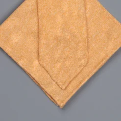 Drake's Cashmere Tie untipped & Pocket Square Match light orange melange