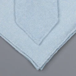 Drake's Cashmere Tie untipped & Pocket Square Match sky blue melange