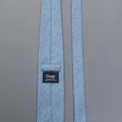 Drakes Cashmere tie, untipped light blue melange