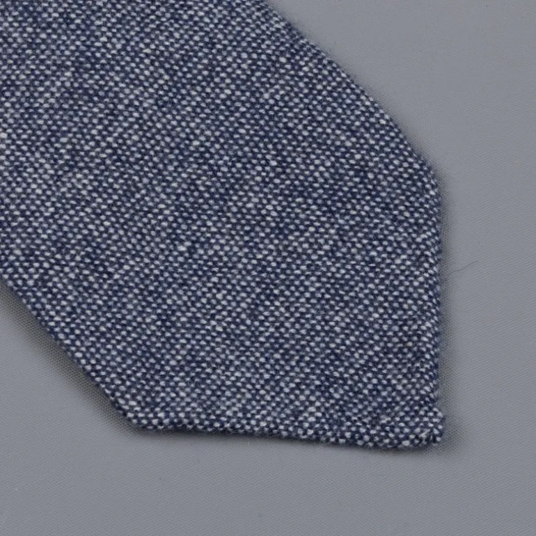 Drake's Cashmere Tie untipped blue melange