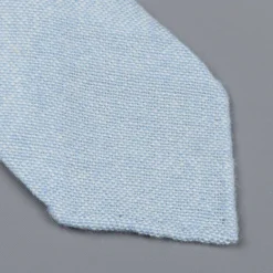 Drake's Cashmere Tie untipped & Pocket Square Match sky blue melange