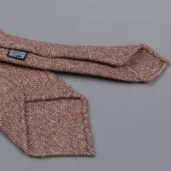 Drake's Cashmere Tie untipped & Pocket Square Match brown melange