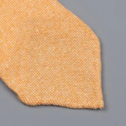 Drake's Cashmere Tie untipped & Pocket Square Match light orange melange