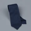 Drakes untipped basketweave tie in shantung silk Navy