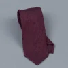 Drakes untipped basketweave tie in shantung silk burgundy