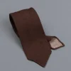 Drake's untipped tie wool/cashmere/silk blend brown
