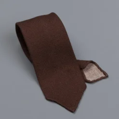 Drake's untipped tie wool/cashmere/silk blend brown