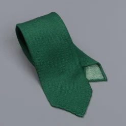 Drake's untipped tie wool/cashmere/silk blend green