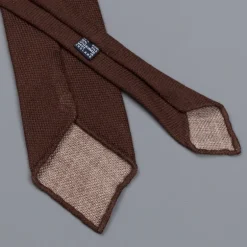Drake's untipped tie wool/cashmere/silk blend brown