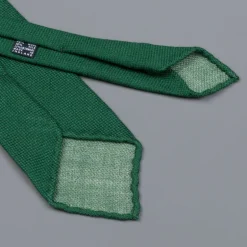 Drake's untipped tie wool/cashmere/silk blend green