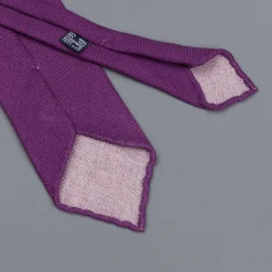 Drake's untipped tie wool/cashmere/silk blend violet